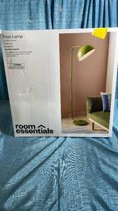 lot 3067 image: Room Essentials Green Metal Floor Lamp