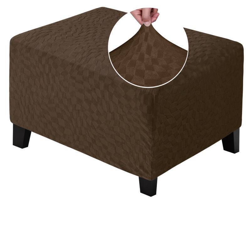lot 40697 image: ZNSAYOTX 2026 Rectangle Ottoman Cover (L28-34) Super Stretch Soft Footrest Slipcover Form Fit, Universal Folding Foot Stool Covers with Non-Slip Elastic Band, Fashion Jacquard Texture, Coffee - Retail $28