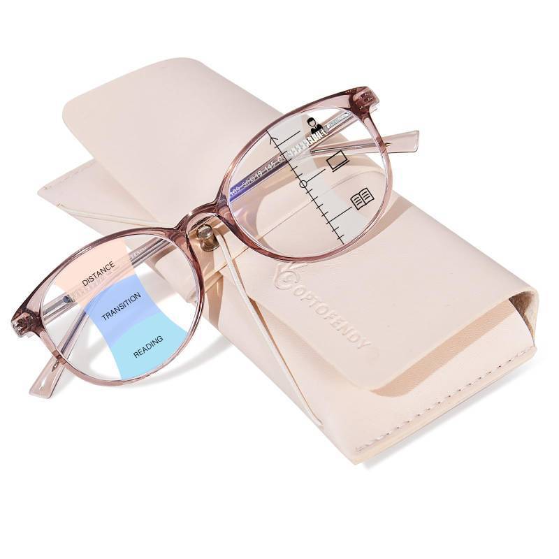 lot 41064 image: OPTOFENDY Progressive Multifocal Reading Glasses for Women, TR90 Fashion Blue Light Blocking Computer Readers - Retail $17