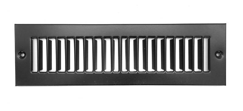 lot 41096 image: HVAC Premium 4 x 12 Duct Opening Toe Kick Vent Grille - HVAC Register Cover Outer Dimensions 5.5 X 13.5 - Black - Retail $18