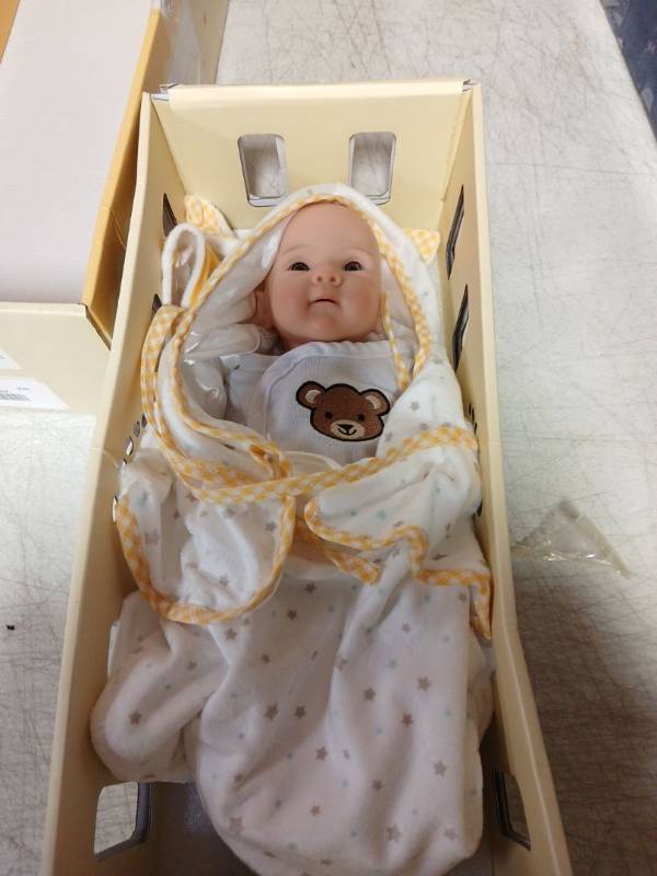 lot 49972 image: BABESIDE Lifelike Reborn Baby Dolls 16 (Weight 4 lb) Full Platinum Silicone Reborn Baby Girl Realistic-Newborn Baby Doll Sleeping Girl Real Life Baby Dolls with Toy & Gift Box for Kids Age 3 - Retail $120