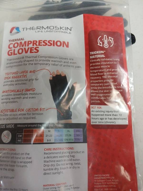 lot 50623 image: Thermoskin Thermal Compression Gloves - Retail $24