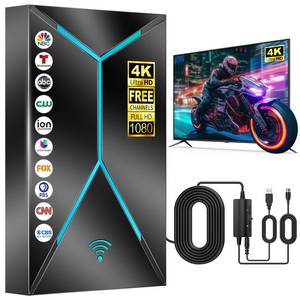 lot 44794 image: Upgraded TV Antenna Indoor Outdoor, 3200 Miles Long Range HDTV Antenna with Amplifier Signal Booster, 26FT Coaxial Cable for Local Channels 4K 8K 1080p,Digital Reception for Smart & Older TVs 2026 - Retail $34