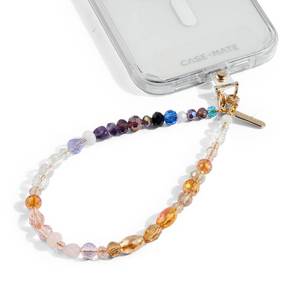 lot 58787 image: Case-Mate Phone Charm with Beaded Crystals - Detachable Anti Theft Strap - Hands-Free iPhone Wrist Strap for Women - Phone Chain Wristlet - Fits Galaxy, Pixel and More - Boho Crystal - Retail $20