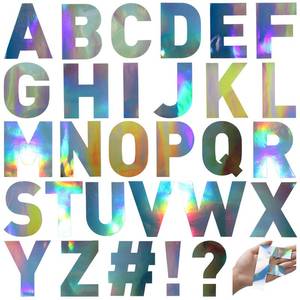 lot 58797 image: Panelee 145 Pieces 20 Sheets Large Letter Stickers 4 Inch Big Font Alphabet Letter Stickers Self Adhesive for Classroom Window Door Home Decor Mailbox Sign(Laser Color) - Retail $14
