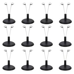 lot 58803 image: Tinoaly 12pcs Doll Stand, Adjustable Doll Display Stand Figure Holder Toy Display Support Accessories for Home Office Decoration for 4-8 Inch Toy(Black, Dolls Not Included) - Retail $16