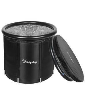 Bubplay Ice Bath Cold Plunge Tub with Cover for Indoor Outdoor for Recovery, Cold Water Therapy, Athletes & Adults -105 Gallons, Black, XL - Retail: $68