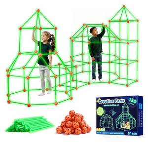 lot 61526 image: Tiny Land Glow Fort Building Kit for Kids Creative Fort Indoor & Outdoor Construction Toys with 86 Rods and 44 Balls for 5-12 Year Old Boys & Girls STEM Building Toy Gifts with Storage Bag - Retail $48