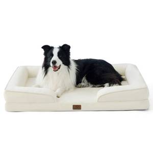 lot 61533 image: Bedsure Orthopedic Dog Beds Large Sized Dog - Washable Large Dog Cat Bed Waterproof, Comfort Dogs Couch Sofa with Washable Removable Cover, Pet Bed with Nonskid Bottom, Ivory, 35 - Retail $70