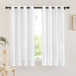 lot 61537 image: NICETOWN Sheer Window Panel Curtains - Grommet Top Gauzy Sheer Drapes Lightweight Breathable Panels for Windows (2-Pack, 54 Wide x 63 inch Long, White) - Retail $13
