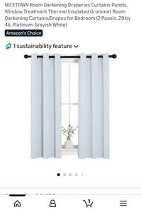 lot 61540 image: Thermal Insulated Grommet Curtain Panels - Retail $25