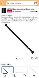 lot 61572 image: Adjustable Spring Tension Curtain Rod - Retail $15