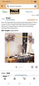 lot 61577 image: Adjustable Gold Balloon Arch Stand Kit - Retail $35