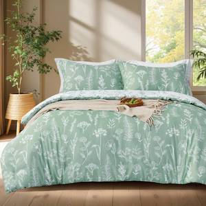 lot 44803 image: Joiedomi Queen Comforter Set, Sage Green 3 Pieces Floral Queen Bedding Set with 1 Soft Reversible Botanical Comforter and 2 Pillow Shams, Bed in a Bag for All Seasons - Retail $25
