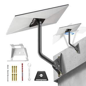 lot 44813 image: Compatible with Starlink Gen 3 Mounting Kit and Router Mount, 18 Inch Wall Roof Pipe Mount for V3 Satellite Dish, Router Mount for V3 Mesh Router, Includes Aluminum Alloy Adapter, Wrench & Drill Bit - Retail $35