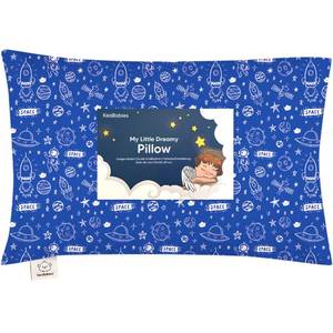 lot 44815 image: Toddler Pillow with Pillowcase - 13x18 My Little Dreamy Kids Travel Bed Pillows for Sleeping, Organic Cotton Small Pillowcase, Soft & Breathable, Machine Washable,Toddlers 2-5 Years Old(Off to Space) - Retail $2