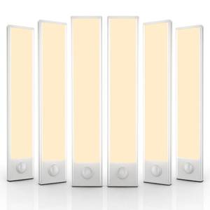 lot 44843 image: 4 Pack Under Cabinet Lighting Wireless, 40 LED Rechargeable Battery Motion Sensor Light Indoor, Stick On Magnetic Closet Lights, Under Counter Lights for Kitchen, Stairs, Warm 10 in - Retail $70
