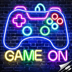 lot 44870 image: STYPOP Gamer Neon Sign for Game Room Decor, Game On Neon LED Sign for Gamer Wall Decor, Gaming Neon Light Sign for Teen Bedroom Decor, Gamer Gifts for Boys, Teen, Men, Kids - Retail $28