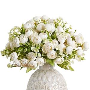 lot 44888 image: Letjolt Artificial Ranunculus Flower White Silk Flowers Faux DIY Bouquet for Wedding Engagement Centerpieces Arrangements Bridal Shower Decorations Home Decor, White - Retail $17