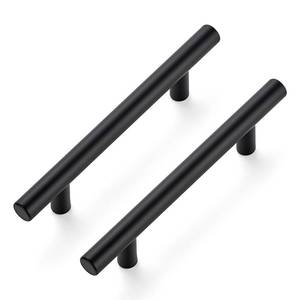 lot 44895 image: Pack of 10 Cabinet Handles with 3.75 Inch (96mm) Hole Center Matte Black Cabinet Pulls Stainless Steel Drawer Pulls, Kitchen Knobs for Dresser Drawer, 6 Inch Overall Length - Retail $17