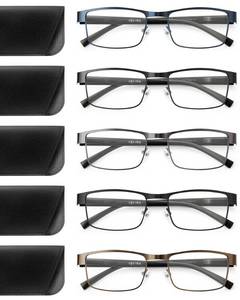 lot 44927 image: JOLISU 5PCS Reading Glasses Men - Blue Light Blocking Computer Metal Thin Frame Readers For MensWomen WCase 2.00 - Retail $24
