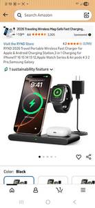 lot 44943 image: Wireless Charging Station for iPhone Apple Watch AirPods 3 in 1 wireless - Retail $15
