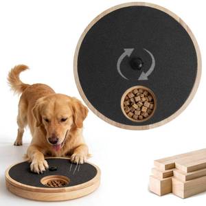 lot 44944 image: Zenflux Dog Nail Scratch Board with Treat Box - Anti-Slip Rotating Paw Care File Toy, Wooden Dog Scratch Pad for Nails with Adjustable Tension, Stress-Free Grooming & Enrichment for All Dogs Sizes