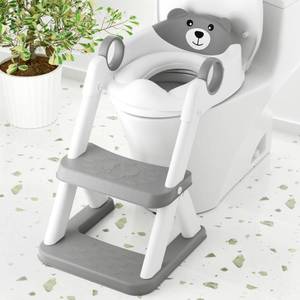 lot 44949 image: COOSEYA Toilet Seat, Potty Training Seat for Toddler, Upgraded 2-in-1 Potty Toilet Training for Boys and Girls,Waterproof Cushioned Mat with Non-slip Step Stool - Retail $33