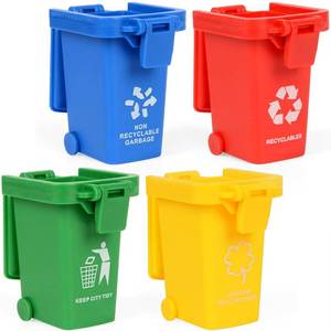lot 44950 image: Nunkitoy Mini Size Trash Can Toy,Garbage Trucks Trash Cans, Mini Curbside Vehicle Garbage Bin Trashcan Great for Kids Toddlers (2 Inches) - Retail $10