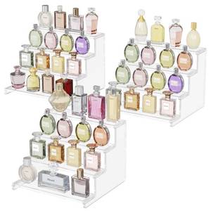 lot 44965 image: Lifewit Perfume Organizer, Bedroom Decor, Cologne Cupcake Stand, Tool-Free Assembly, Makeup Display Shelf for Vanity Bathroom Counter Storage, Clear, 30 cm12, 3 Pcs - Retail $4