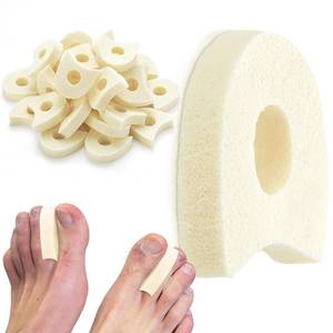 lot 58823 image: TrelaCo 30 Pcs Foam Toe Separators Spacers for Corn Relieves,14 Inch, Pain from Bunions, Blister and Hammer Toe Relief - Retail $10