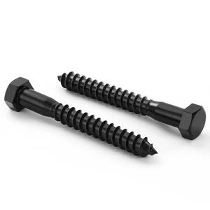 lot 58828 image: MewuDecor 12 x 3 Hex Head Lag Screws Bolts, External Hex Drive, Stainless Steel 304, Black Oxide, Hexagon Head Wood Screws, Partial Thread, 5 PCS - Retail $11