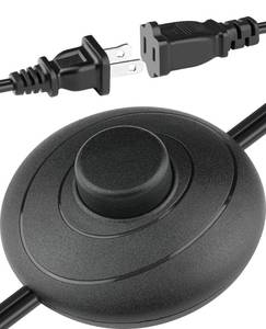 lot 58838 image: 6ft1.8m OnOff Extension Cord Foot Switch Pedal, Switch in Middle of Cord, 2-Prong Polarized Plug and Plug in Outlet AWG18 250VAC Step Switch Floor Lamp Christmas Tree Light Push Button Black - Retail $10