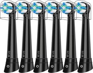 lot 58843 image: Replacement Toothbrush Heads Compatible with Oral B iO Series 2345678910 Electric Toothbrush,Round Brush Heads for Gentle Gum Care & Deep Cleaning,Black