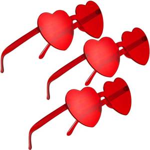 lot 58845 image: Virtue morals 1 Pair Heart Glasses Heart Shape Sunglasses for Valentine Mardi Gras Summer Womens Party Favor - Red - Retail $5