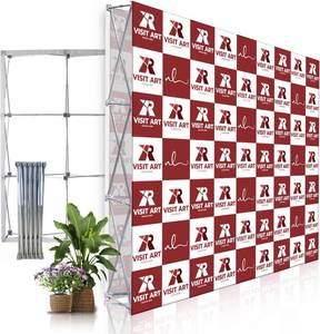 lot 101544 image: Retails for $167 Portable Pop Up Display Stand 7.5 x 7.5 FT Aluminium Frame Trade Show Display Large Tension Fabric Display Stand Tradeshow Booth Display for Business, Shopping Malls, Campuses, Weddings, Corporate