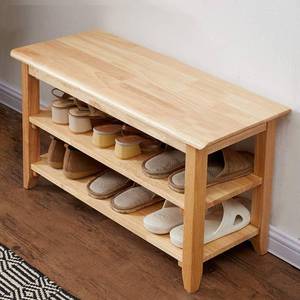 lot 101555 image: Retails for $110 XKZG Storage Bench Wooden Shoe Rack Bench Simple Style Wood Entryway Bench (Natural,31.5)