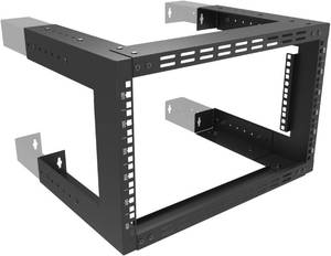 lot 201376 image: JINGCHENGMEI 6U Wall Mount Rack- 19 Inch Vented Server Rack Open Frame Bracket for AV, IT, Networking Equipments 13-18 Adjustable Depth Black (6UVented)