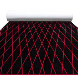 lot 201401 image: FOCEAN Boat Flooring EVA Foam Boat Decking Marine Mat Non-Slip Self-Adhesive Flooring Sheet for Motorboat Kayak Surfboard Garden Swimming Pools, 94.5x 15.7, Black with Red Lines