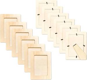lot 301409 image: 12 Pack Unfinished Wooden Frames Wood Picture Frame for 4 x 6 Photos