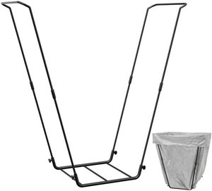 lot 301410 image: Leaf Bag Holder Collapsible Trash Bag Holders Stand for Outdoor Metal Waste Bags Frame for Garage Yard Lawn Camping Parties