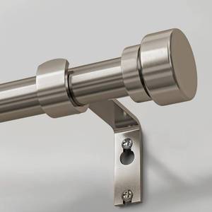 lot 301411 image: Lootkell Modern Brushed Nickel Curtain Rods for Windows 66 to 120 Adjustable Length Heavy Duty 1 Diameter Window Curtain Rod with Solid Metal Finials for Outdoor Farmhouse Bedroom Kitchen Living Room