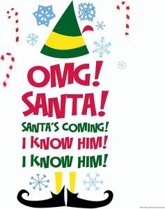 lot 401324 image: Buddy The Elf Santa I Know Him Peel and Stick Wall Quote Decals By RoomMates, RMDM5551