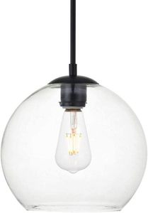 lot 401341 image: Baxter 1-Light Metal Pendant in Black and Clear Finish