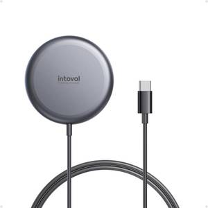 lot 9187253 image: Intoval Qi2 Magnetic Wireless Charger - 15W Fast Charging Pad, Ultra-Slim Portable Design, Compatible with iPhone 1615141312 Series MagSafe and Qi2 Enabled Devices.