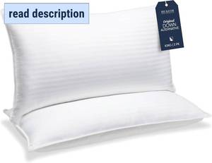 lot 201392 image: Beckham Hotel Collection Bed Pillows King Size Set of 2 - Down Alternative Pillow for Back, Stomach or Side Sleepers