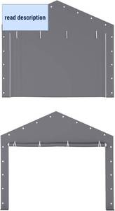 lot 201396 image: IDEALHOUSE 2-Pack Heavy-Duty 180G Zipper Doors Replacement for Carport - 13 x 20 to 13 x 25 Portable Garage Tent Shelter, Windproof & Waterproof UV-Protected Tarp (Doors Only) - Gray