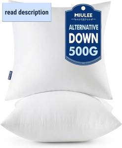 lot 301404 image: MIULEE Throw Pillows Inserts, Pack of 2 18x18 Inch 100% Virgin Fiber Filling Bed Couch Pillows