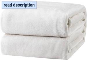 lot 301429 image: Bedsure GentleSoft Fleece Blankets Queen Size White - Mothers Birthday Gifts for Women Bed Blanket Soft Lightweight Plush Fuzzy Cozy Luxury Microfiber, 90x90 inches