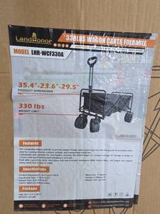 lot 4201 image: LandHonor Folding Utility Wagon Cart 330lbs Capacity